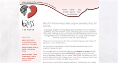 Desktop Screenshot of bliss4women.com.au
